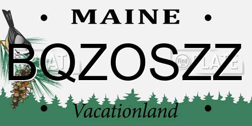 BQZOSZZ Maine License Plate