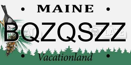 BQZQSZZ Maine License Plate
