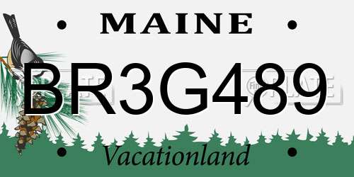 BR3G489 Maine License Plate