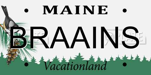 BRAAINS Maine License Plate