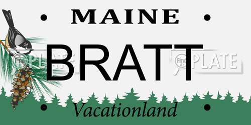 BRATT Maine License Plate