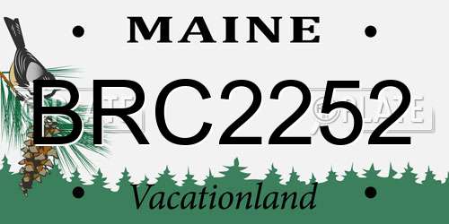 BRC2252 Maine License Plate