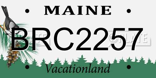 BRC2257 Maine License Plate