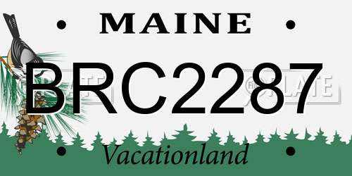 BRC2287 Maine License Plate