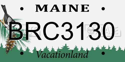 BRC3130 Maine License Plate