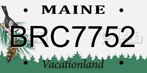 BRC7752 Maine License Plate