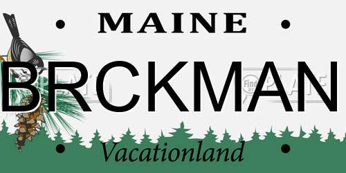 BRCKMAN Maine License Plate