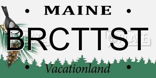 BRCTTST Maine License Plate