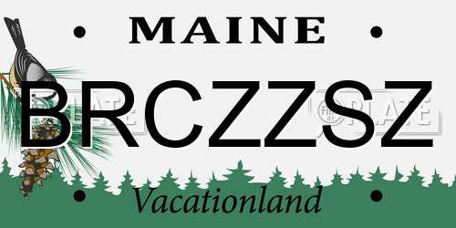 BRCZZSZ Maine License Plate