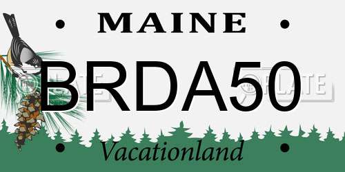 BRDA50 Maine License Plate