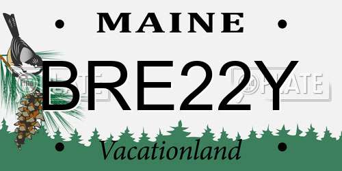 BRE22Y Maine License Plate