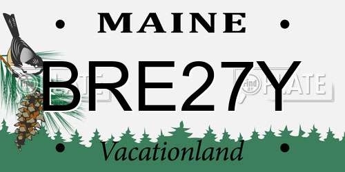 BRE27Y Maine License Plate