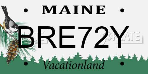 BRE72Y Maine License Plate