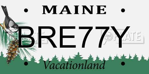 BRE77Y Maine License Plate