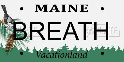 BREATH Maine License Plate