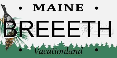 BREEETH Maine License Plate