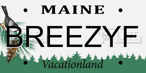 BREEZYF Maine License Plate
