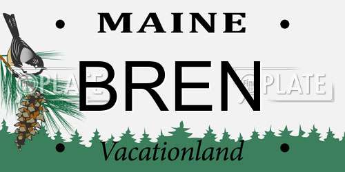 BREN Maine License Plate