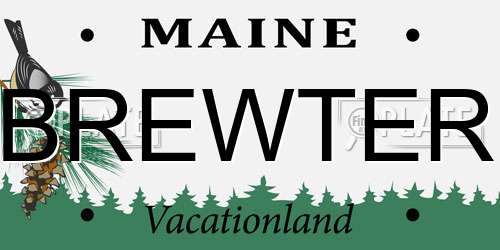BREWTER Maine License Plate