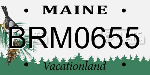 BRM0655 Maine License Plate