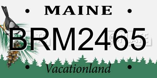 BRM2465 Maine License Plate