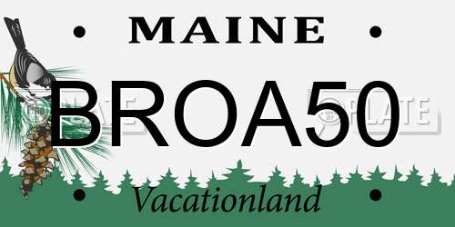 BROA50 Maine License Plate