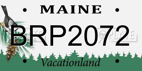 BRP2072 Maine License Plate