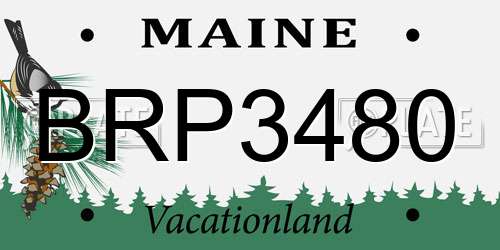 BRP3480 Maine License Plate