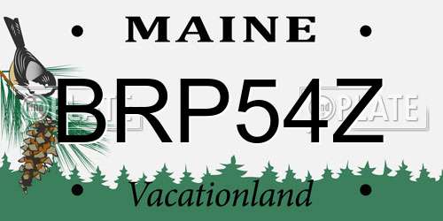 BRP54Z Maine License Plate