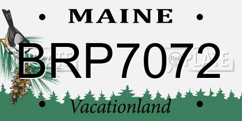 BRP7072 Maine License Plate