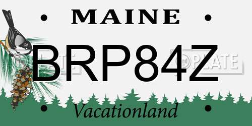 BRP84Z Maine License Plate