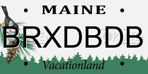 BRXDBDB Maine License Plate
