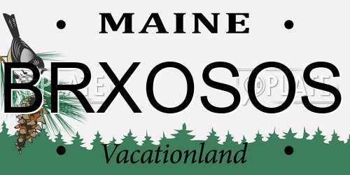BRXOSOS Maine License Plate