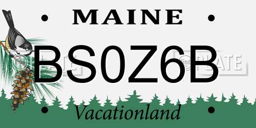 BS0Z6B Maine License Plate