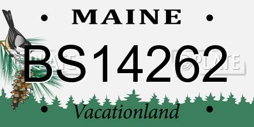 BS14262 Maine License Plate