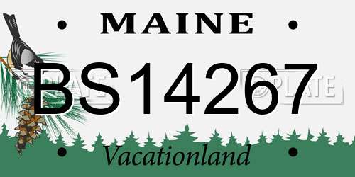 BS14267 Maine License Plate
