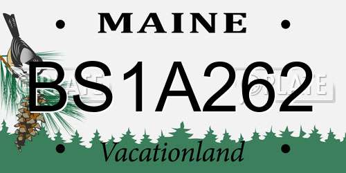 BS1A262 Maine License Plate