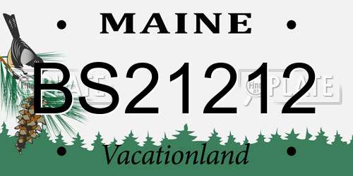 BS21212 Maine License Plate