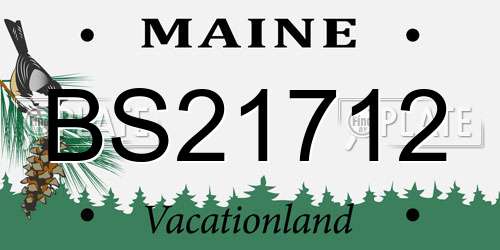 BS21712 Maine License Plate