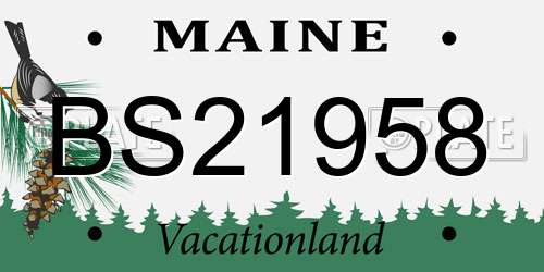 BS21958 Maine License Plate