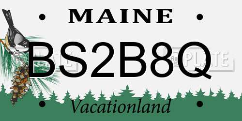 BS2B8Q Maine License Plate