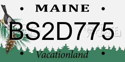 BS2D775 Maine License Plate