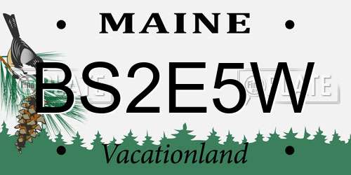 BS2E5W Maine License Plate