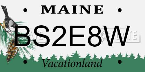 BS2E8W Maine License Plate