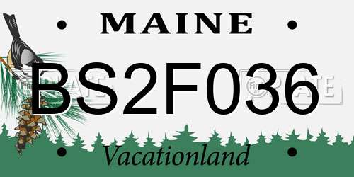 BS2F036 Maine License Plate