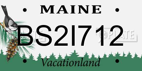 BS2I712 Maine License Plate