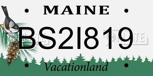 BS2I819 Maine License Plate