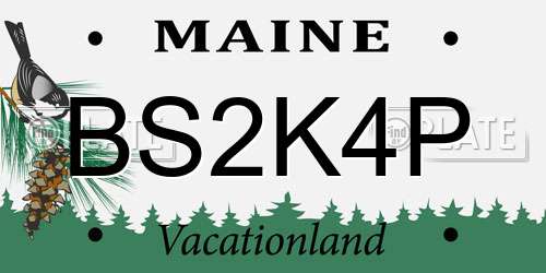 BS2K4P Maine License Plate