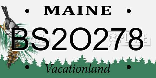 BS2O278 Maine License Plate