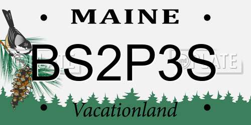 BS2P3S Maine License Plate